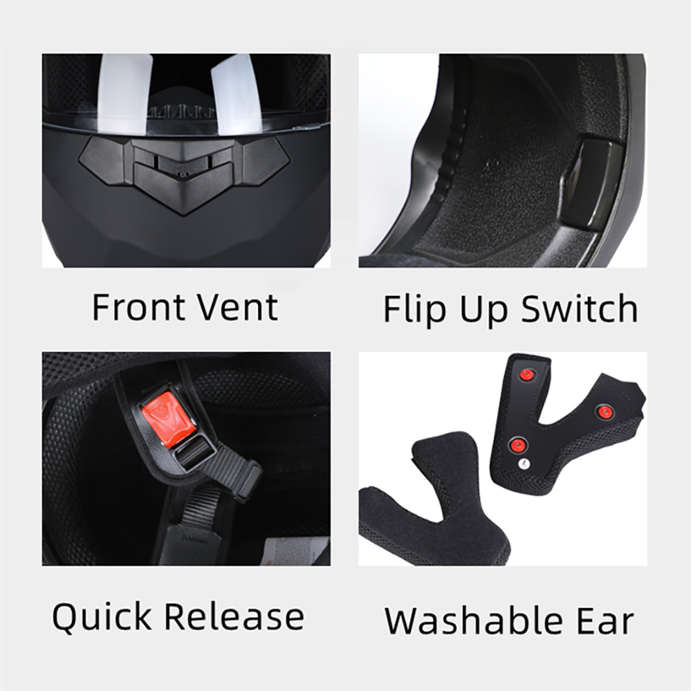 Modular Double Lens Motorcycle - đánh giá và giá Full Face Motorcycle Helmet With Bluetooth